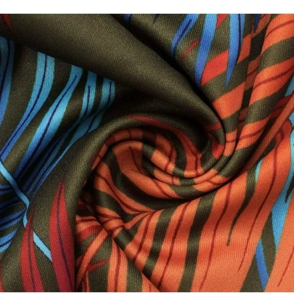 Tropical Leaf Print Wide-Leg Pants | Vacation Beach Lounge - Picture 7 of 7